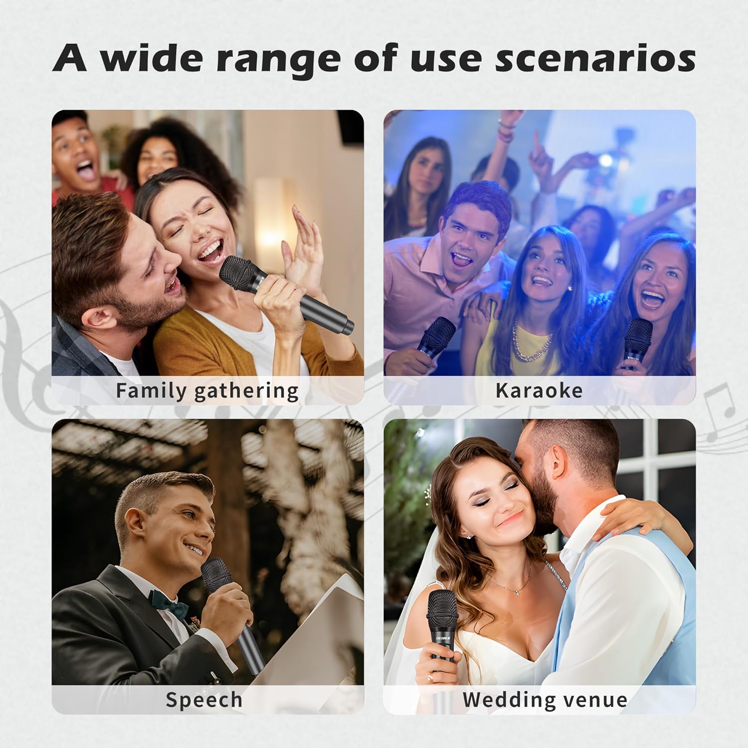 wireless microphone,professional handheld cordless dynamic mic system with rechargeable receiver(160 ft),karaoke microphone set for singing,karaoke,wedding,dj,party,speech,church,pa,k60 1