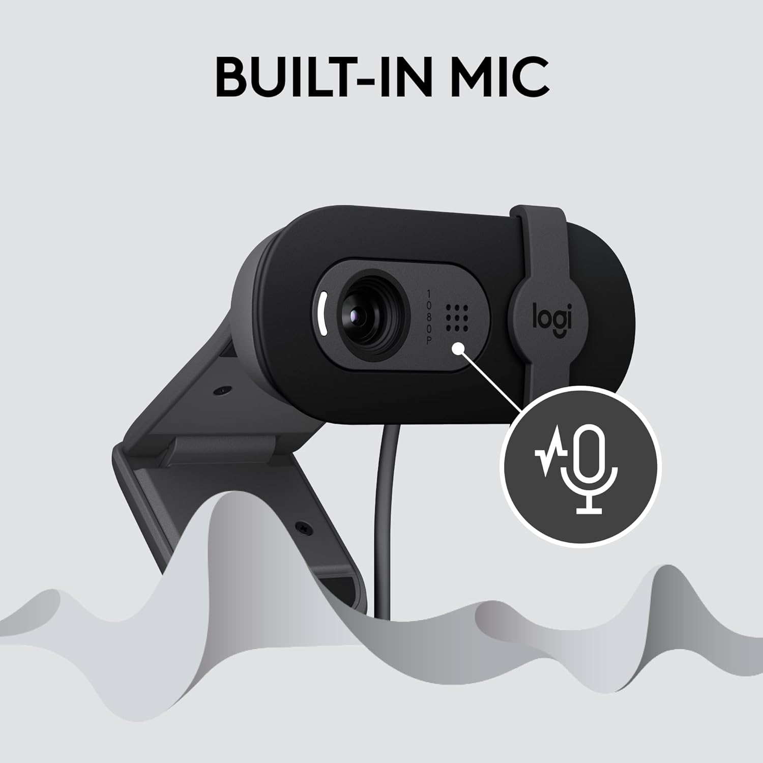 logitech brio 101 full hd 1080p webcam for meetings, streaming, desktop, laptop, pc built in mic, shutter, usb a, teams, zoom black (renewed)