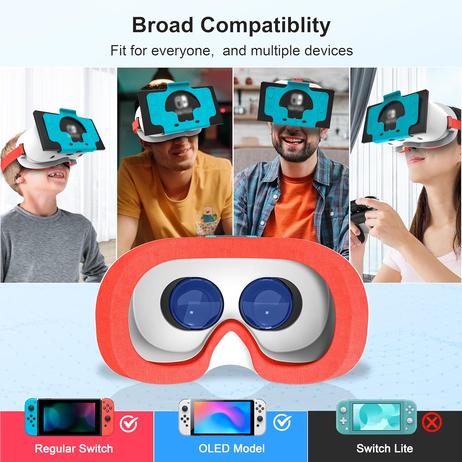 devaso upgraded vr headset for nintendo switch & switch oled model, switch virtual reality glasses with adjustable hd lenses and comfortable head strap, labo vr kit accessories, cool stuff for boys