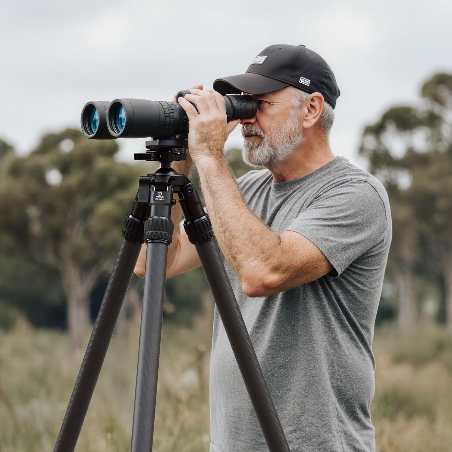 fanaue st 45 carbon fiber tripod for shooting, hunting tripod with arca swiss quick release plate, tripod for photography with 360° rotating ball head adapter, stable rifles rest saddle stand