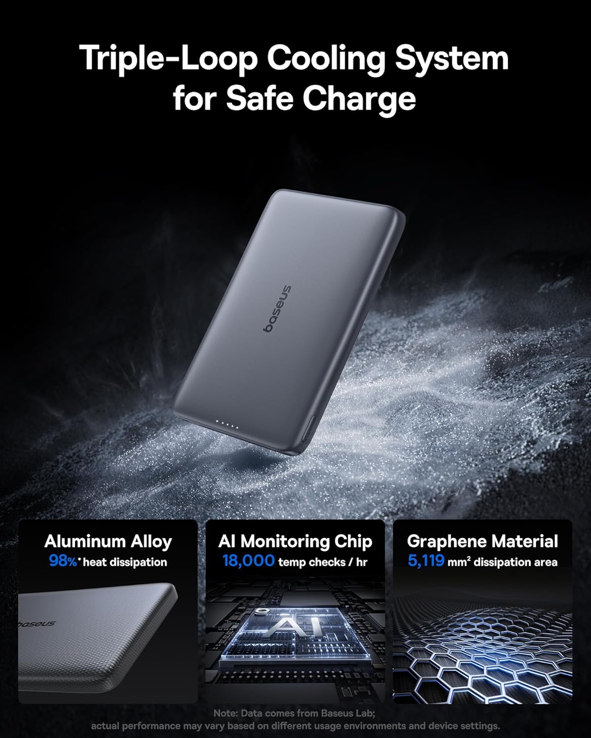 baseus picogo magsafe portable charger, qi2 certified 0.5" ultra slim 15w wireless power bank, 10000mah 27w fast charging magnetic battery pack with usb c for iphone 17/16/15/14/13/12 series only