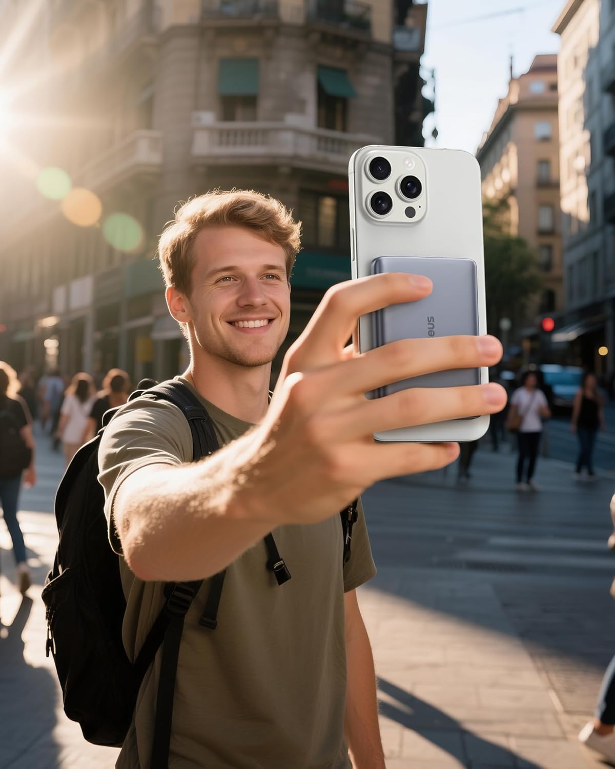 baseus picogo magsafe portable charger, qi2 certified 0.5" ultra slim 15w wireless power bank, 10000mah 27w fast charging magnetic battery pack with usb c for iphone 17/16/15/14/13/12 series only