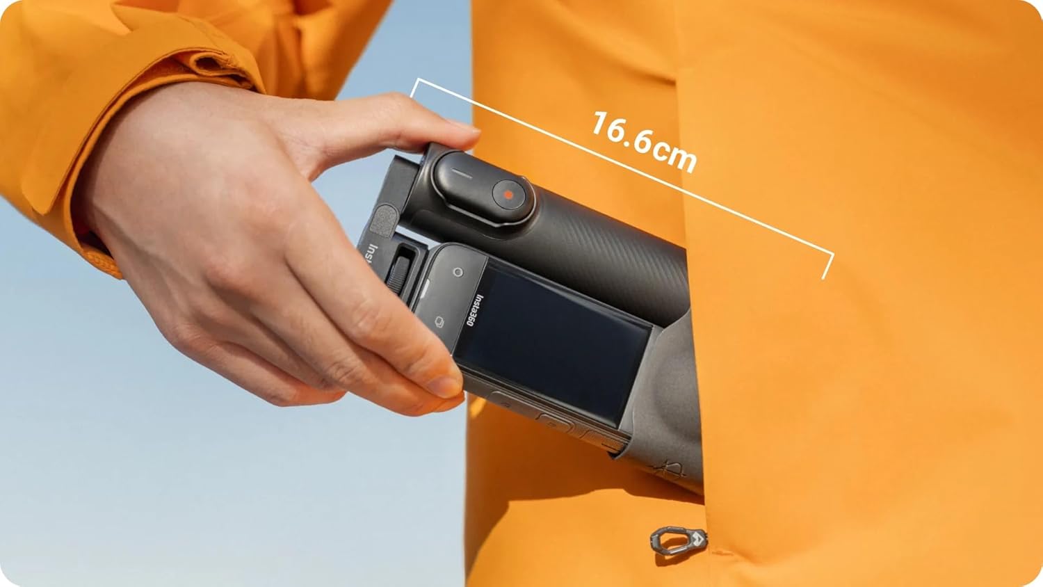 insta360 foldable 2 in 1 selfie stick remote kit (1/4" mount) for insta360 x5/x4/x3