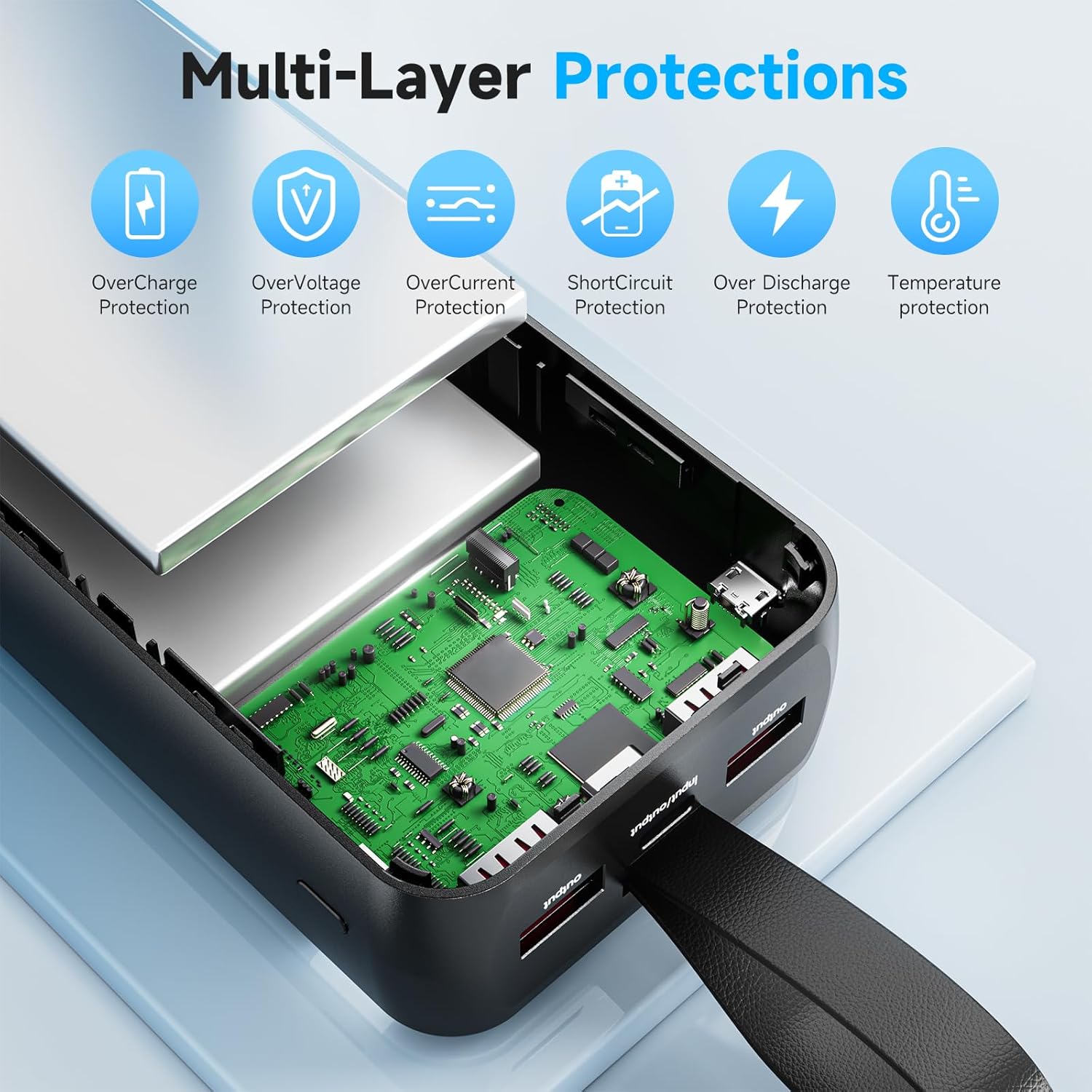 energyqc 42000mah portable charger, 22.5w power bank with led flashlight usb c fast charging external battery pack, led display portable phone charger for iphone 16/15/14/13, android, samsung,etc