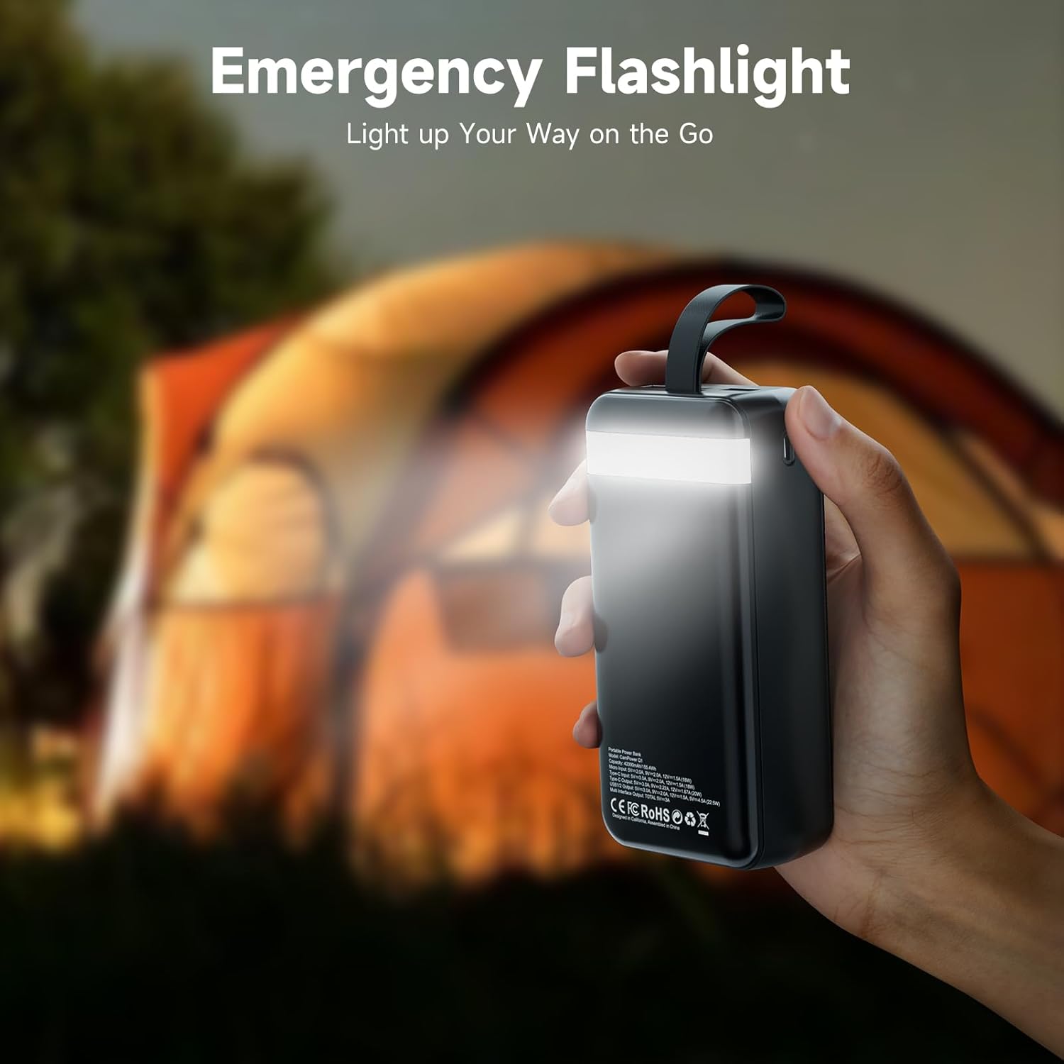 energyqc 42000mah portable charger, 22.5w power bank with led flashlight usb c fast charging external battery pack, led display portable phone charger for iphone 16/15/14/13, android, samsung,etc