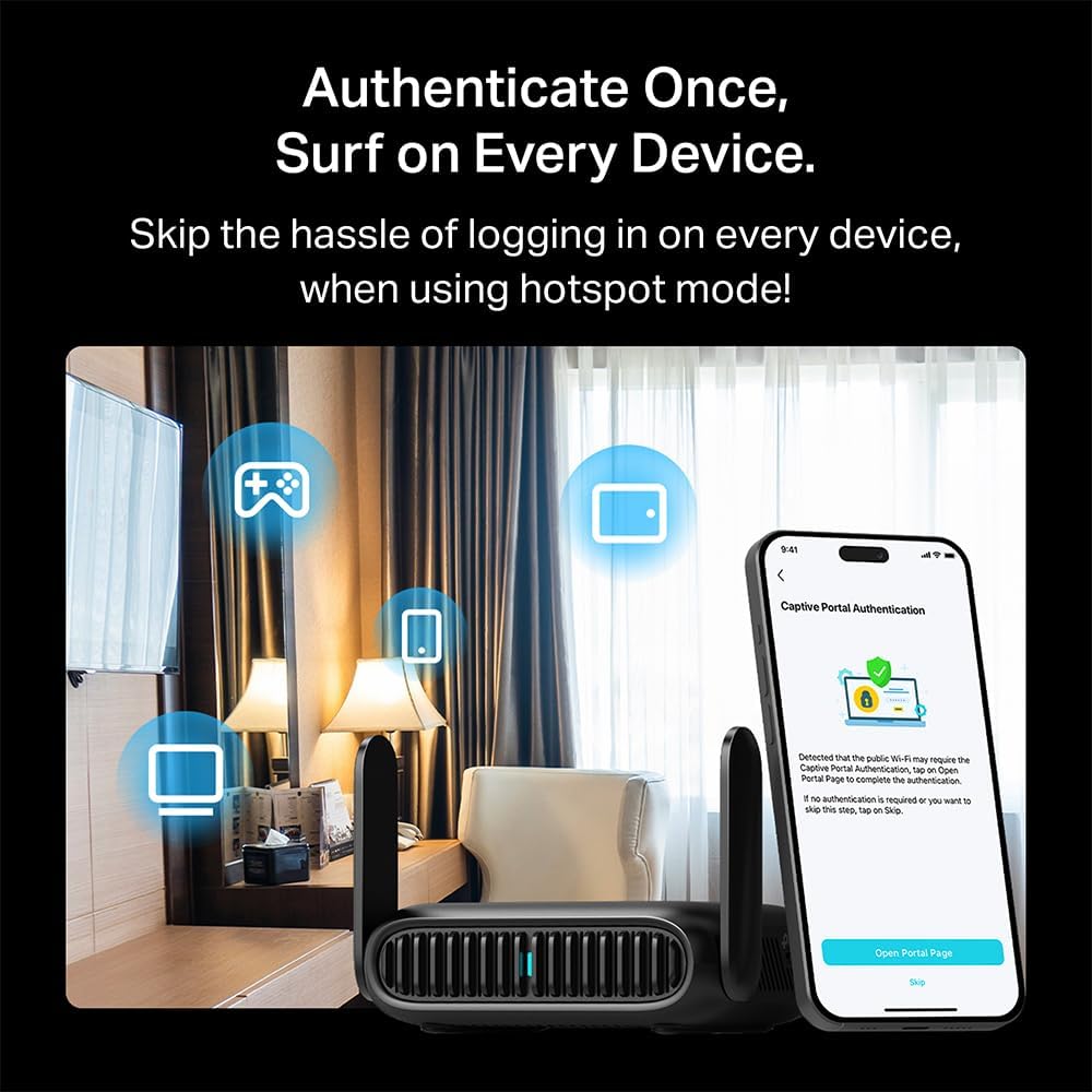 tp link be3600 wi fi 7 portable travel router tl wr3602be | dual band, 2.5 gig port, usb 3.0 | multi modes in one | openvpn, wireguard® | public wifi sharing for hotel/cruise/rv/plane | no 6 ghz