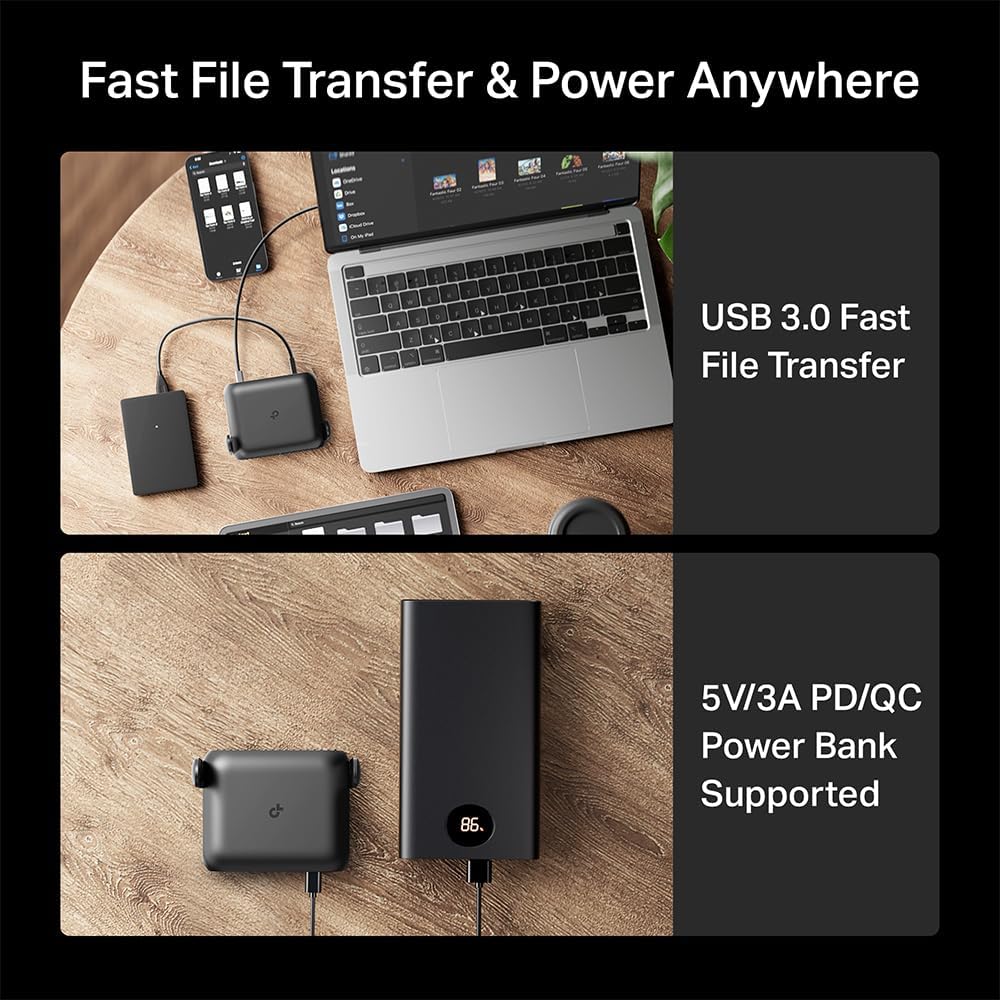 tp link be3600 wi fi 7 portable travel router tl wr3602be | dual band, 2.5 gig port, usb 3.0 | multi modes in one | openvpn, wireguard® | public wifi sharing for hotel/cruise/rv/plane | no 6 ghz