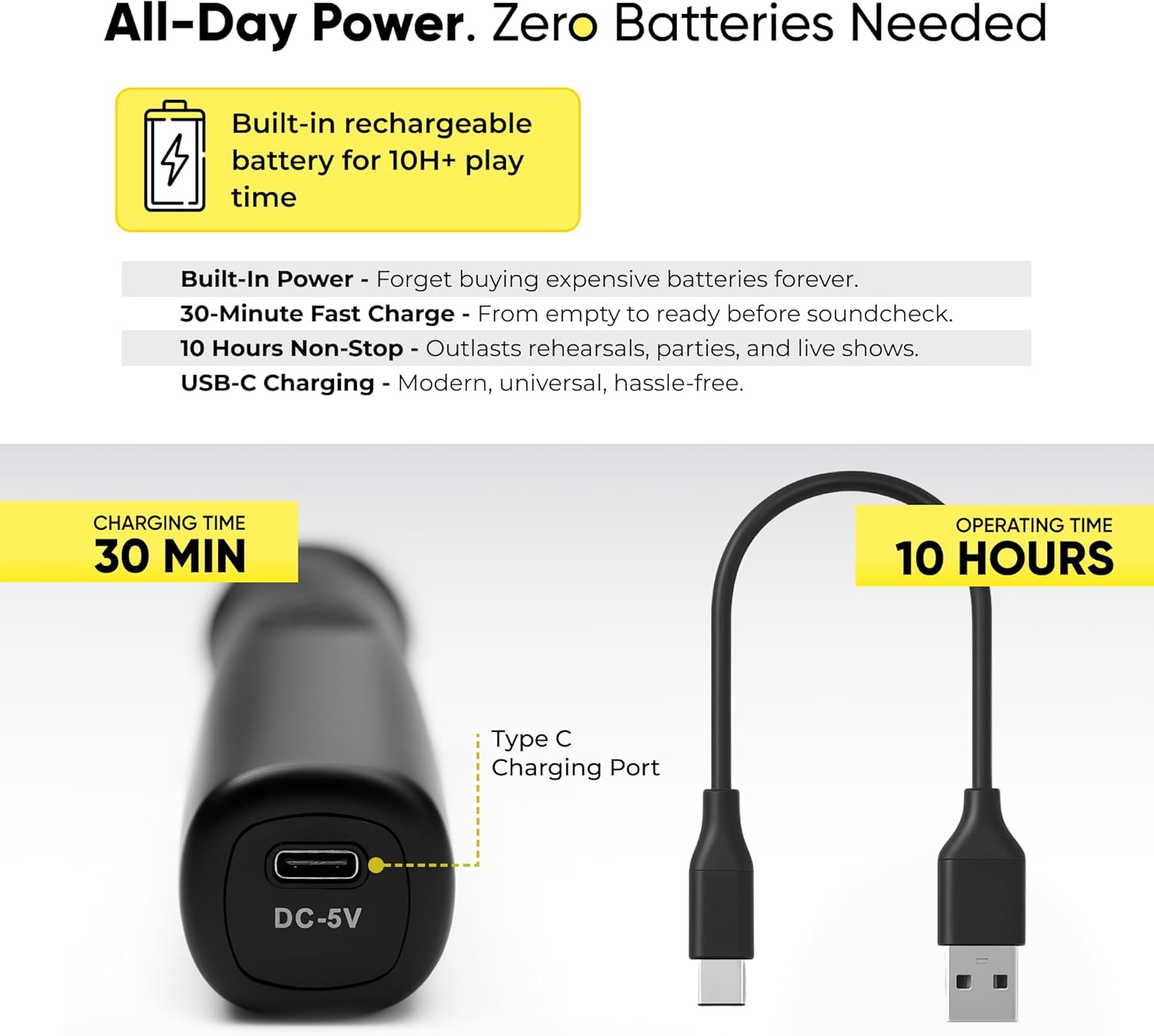 bowens wireless microphone system – karaoke microphone wireless with receiver, echo control, lcd display, usb c charging, 6.35mm adapter – cordless mic for singing, speaking parties, events