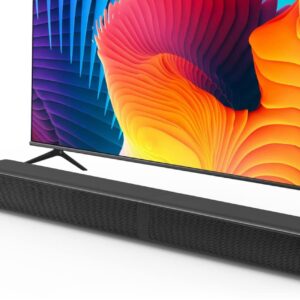 2 in 1 Separable Sound Bar for Smart TV, 2.2 Channel 32Inch Bluetooth 5.0 TV Speaker for Surround Sound System, Built-in Dual Subwoofer, Bass Adjustable, Remote Control Included(Sound Bar)