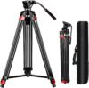 82" /210cm Video Tripod Heavy Duty Tripod with 360° Fluid Head,Mactrem Aluminum Tall Tripods Professional Compatible with Canon Nikon Sony DSLR Camera Camcorder Telescope Bnoculars (Load 33Lb)