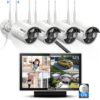 All-in-One Monitor & 2-Antennas Enchance Outdoor Security Camera System Wireless with Monitor WiFi Home Surveillance System 3.0MP Video Surveillance DVR Kit