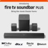 Amazon Fire TV Soundbar Plus with subwoofer and surround sound speakers (newest model), 5.1 channel, Dolby Atmos, clear dialogue