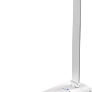 Ambertronix LED Desk Lamp with USB Charging Port, Dimmable Eye-Caring Reading Desk Light for Home, with 5 Brightness Level & 3 Lighting Modes, Touch Control, Auto Timer (White)