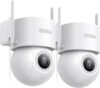 AOSU 2 Pack Wired Security Camera Outdoor - 3K Smart 24/7 Recording WiFi Camera for Home Security w/Sound Light Alerts, 360° View, Auto-Tracking, Camara de Seguridad para Casa (2.4Ghz WiFi Only)