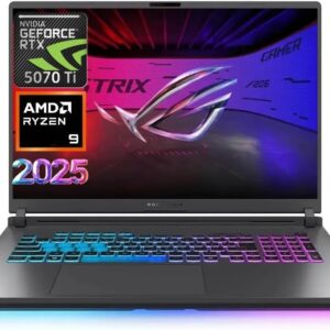 ASUS Latest 2025 ROG Strix G16 Gaming Laptop, 16" FHD 165Hz Display, 16-Core AMD Ryzen 9 8940HX, RTX 5070 Ti, 64GB RAM, 2TB SSD, Eclipse Grey