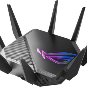 ASUS ROG Rapture GT-AXE11000 Tri-band WiFi 6E Extendable Gaming Router, 6GHz Band, 2.5G Port, Triple-level Game Acceleration, VPN Fusion, Subscription-free Network Security, AiMesh Compatible