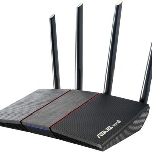 ASUS RT-AX55 AX1800 Dual Band WiFi 6 Gigabit Router, 802.11ax, Lifetime internet security, Parental Control, Mesh WiFi support, MU-MIMO, OFDMA, 4 Gigabit LAN Ports, Beamforming