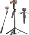 Aureday 72" Phone Tripod and Selfie Stick, Cell Phone Tripod Stand with Wireless Remote & Extendable Phone Mount for Travel/Selfie/Recording/Vlogging, Compatible with iPhone/Android/Camera