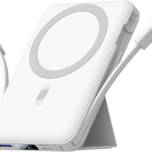 Azmuth for Magsafe Battery Pack, 10000mAh Magnetic Power Bank 22.5W PD Fast Charging with LED Display Wireless Portable Charger for Magsafe with Stand for iPhone 17/16/15/14/13/12/Pro/Pro Max