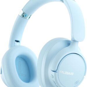 Bluetooth Headphone Over The Ear, Noise Cancelling Headphones Wireless Headsets Bluetooth with Mic, 80H Playtime, Deep Bass, Comfort Fit, Portable Lightweight Headphones for Travel, Home