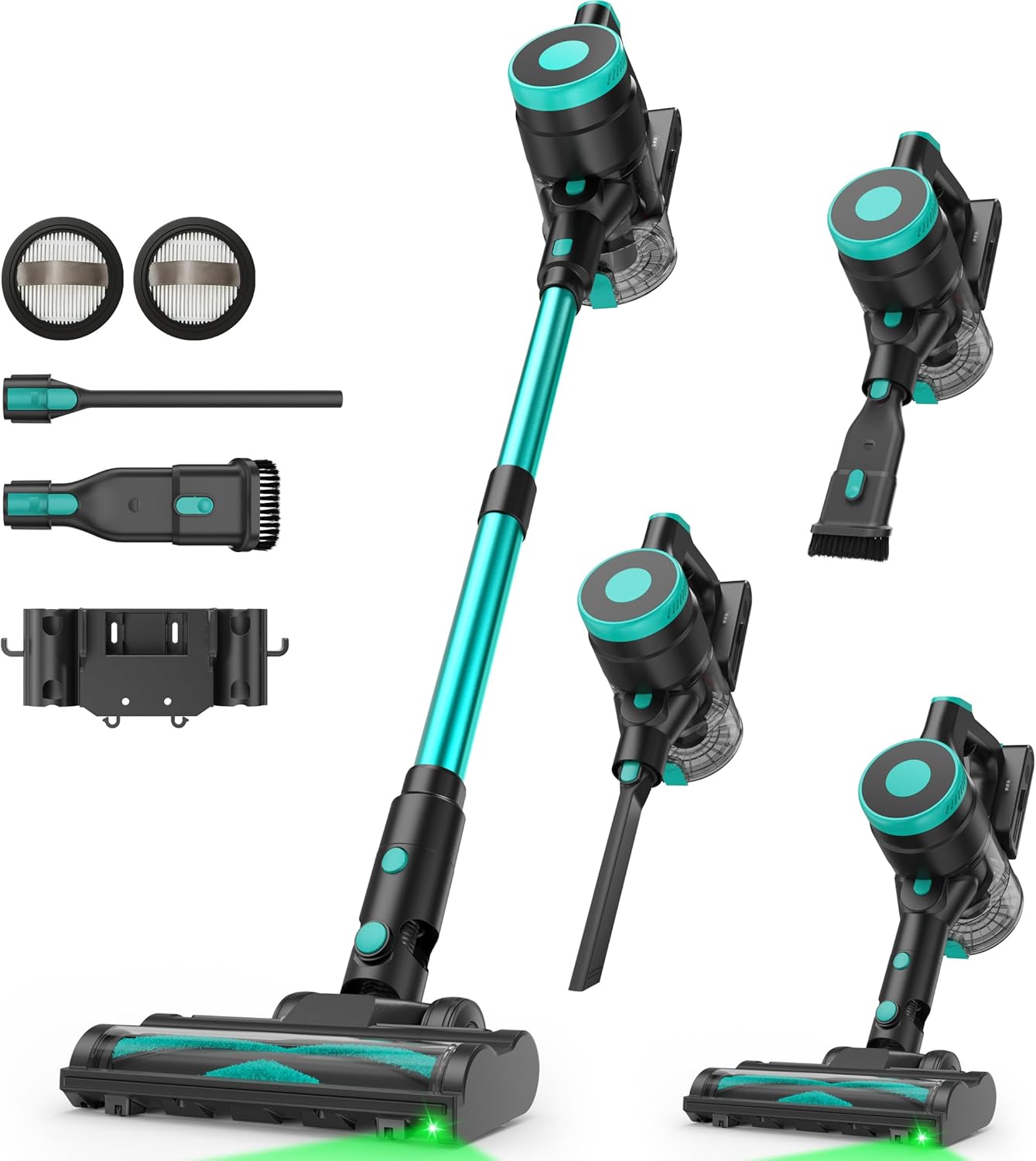 Cordless Vacuum Cleaner, Stick Vacuum with Powerful Suction, 45Mins Runtime Vacuum Cleaners for Home, Anti-tangle and 1.5L Dust Cup, 6 in 1 Lightweight Vacuum for Hardwood Floor Carpet Pet Hair