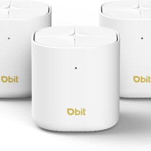DBIT AX1800 WiFi 6 Whole Home Mesh Wi-Fi System, Dual-Band Coverage up to 6,500 sq. ft. and 150 Devices, Replaces Wireless Router and Extender (D-MAX5, 3-Pack, 6 Gigabit Ethernet Ports in Total)