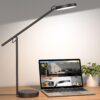 Desk Lamps for Home Office with Stable Base, Adjustable Swing Arm Table Lamp, Eye Caring Lamp for Reading, Work, Bedroom, Bedside, Memory Light Dimmable with 3-Color Modes & 9-Brightness