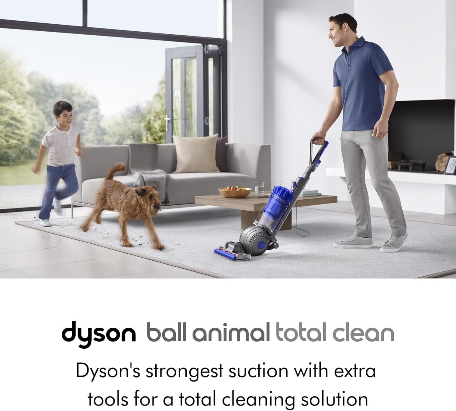 dyson ball animal total clean upright vacuum, corded, 290aw, self adjusting cleaner head for all floors, homes with pets
