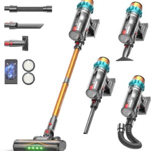 ElecKeys Cordless Vacuum Cleaner, Upgraded 580W 48KPA 65Mins Vacuum Cleaners for Home, Stick Vacuum with Self-Standing and Touch Screen, Anti-Tangled Handheld Vacuum for Pet Hair, Floors, Carpets, K10