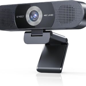 EMEET 3-in-1 4K Webcam with Microphone and Speaker, C980 PRO 60°-98° Wide Angle Webcam w/ 4 Noise Cancel Mics, 2 Speakers, Fixed Focus, Magnetic Privacy Cover, Great for Group and Personal Video Calls