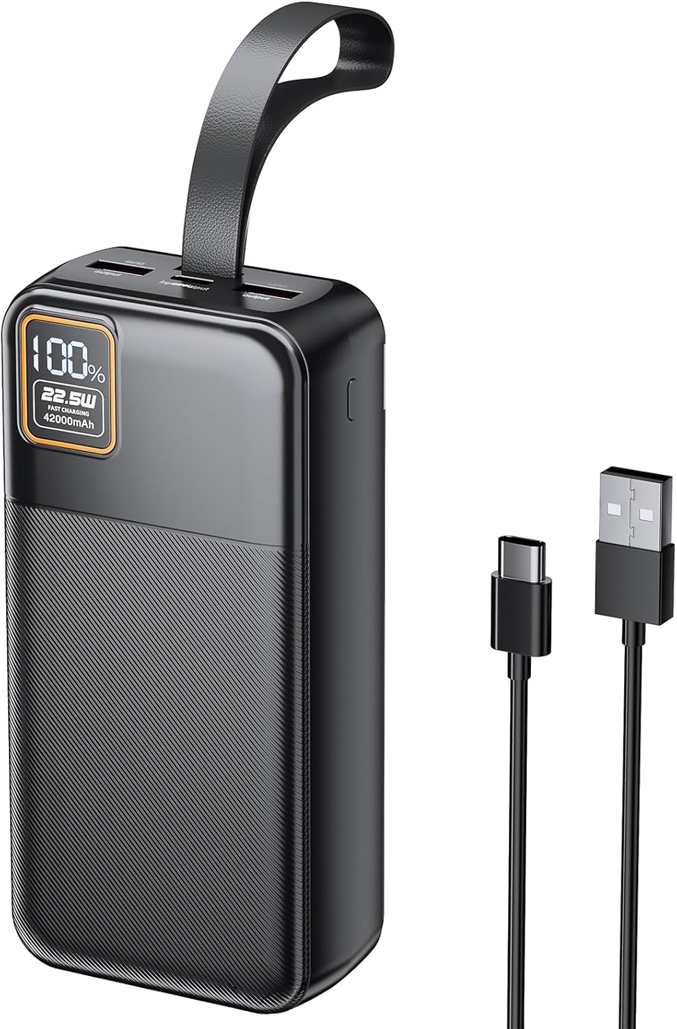 EnergyQC 42000mAh Portable Charger, 22.5W Power Bank with LED Flashlight - USB C Fast Charging External Battery Pack, LED Display Portable Phone Charger for iPhone 16/15/14/13, Android, Samsung,etc