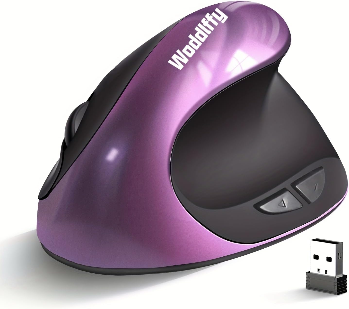 Ergonomic Mouse Wireless, Vertical Mouse Right Handed Small Mouse with 6 Buttons 1000/1200/1600 for Laptop,Desktop,PC, MacBook(Purple AA)