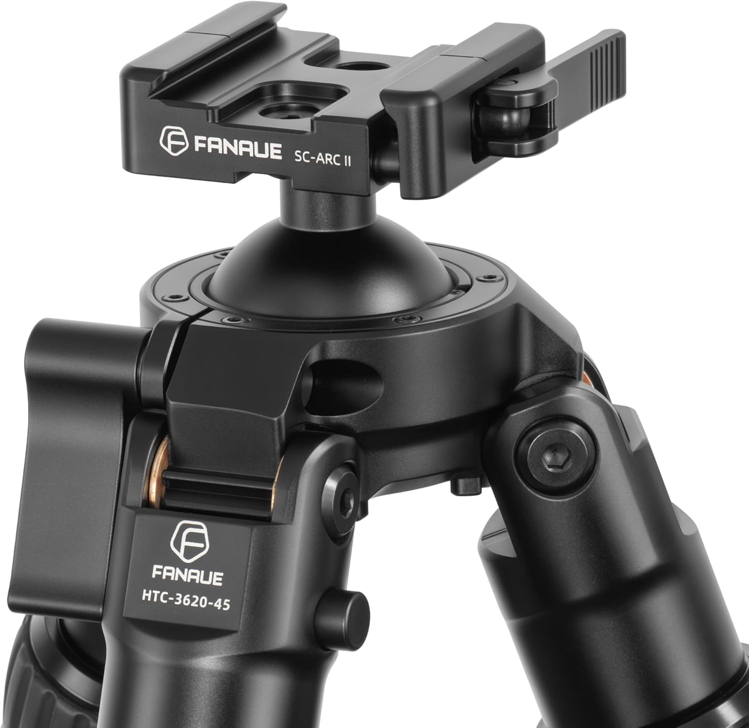 fanaue st 45 carbon fiber tripod for shooting, hunting tripod with arca swiss quick release plate, tripod for photography with 360° rotating ball head adapter, stable rifles rest saddle stand