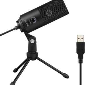 FIFINE USB Microphone, Metal Condenser Recording Microphone for MAC OS, Windows, Cardioid Laptop Mic for Recording Vocals, Voice Overs, Streaming, Meeting and YouTube Videos-K669B