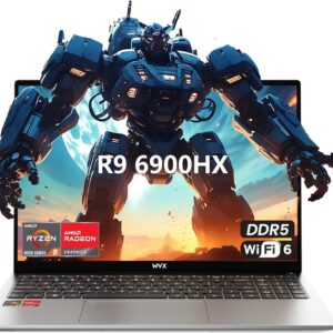 Gaming Laptop AMD Ryzen 9 6900HX (4.9Ghz 8C 16T) Graphics AMD Radeon 680M (＞1050Ti) 16 Inch FHD Computer 16GB RAM 512GB SSD WiFi 6 Bluetooth 5.2 DDR5 58Wh Battery