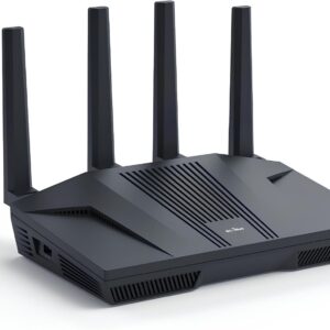 GL.iNet GL-MT6000 (Flint 2) WiFi 6 High Speed Gaming Routers for Wireless Internet, 2 x 2.5G Ethernet Ports for Fiber Optic Modem, Long Range Computer VPN WiFi Router, Home & Business