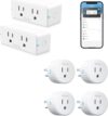 Govee Dual Smart Plug 2 Pack, 15A WiFi Bluetooth Outlet, Work with Alexa and Google Assistant, 2-in-1 Compact Design Bundle with Govee Smart Plug, WiFi Plugs Work with Alexa & Google Assistant