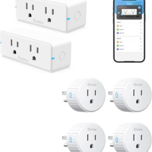 Govee Dual Smart Plug 2 Pack, 15A WiFi Bluetooth Outlet, Work with Alexa and Google Assistant, 2-in-1 Compact Design Bundle with Govee Smart Plug, WiFi Plugs Work with Alexa & Google Assistant