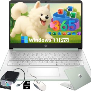 HP Flagship Everyday Laptop Computer - Win 11 Pro & AI-Powered 1-Y Office 365 • Intel Quad-Core(up to 3.4GHz) • Long Battery • 32G RAM • 128G UFS • w/256G SD Card & DVD Drive for Student & Business