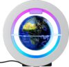 KAIMC Magnetic Levitation Floating Globe 4in,Gift for Men,Teens Boy Kids, Retirement or Birthday,Rotating World Map with LED Lights,Cool Office Desk Accessories