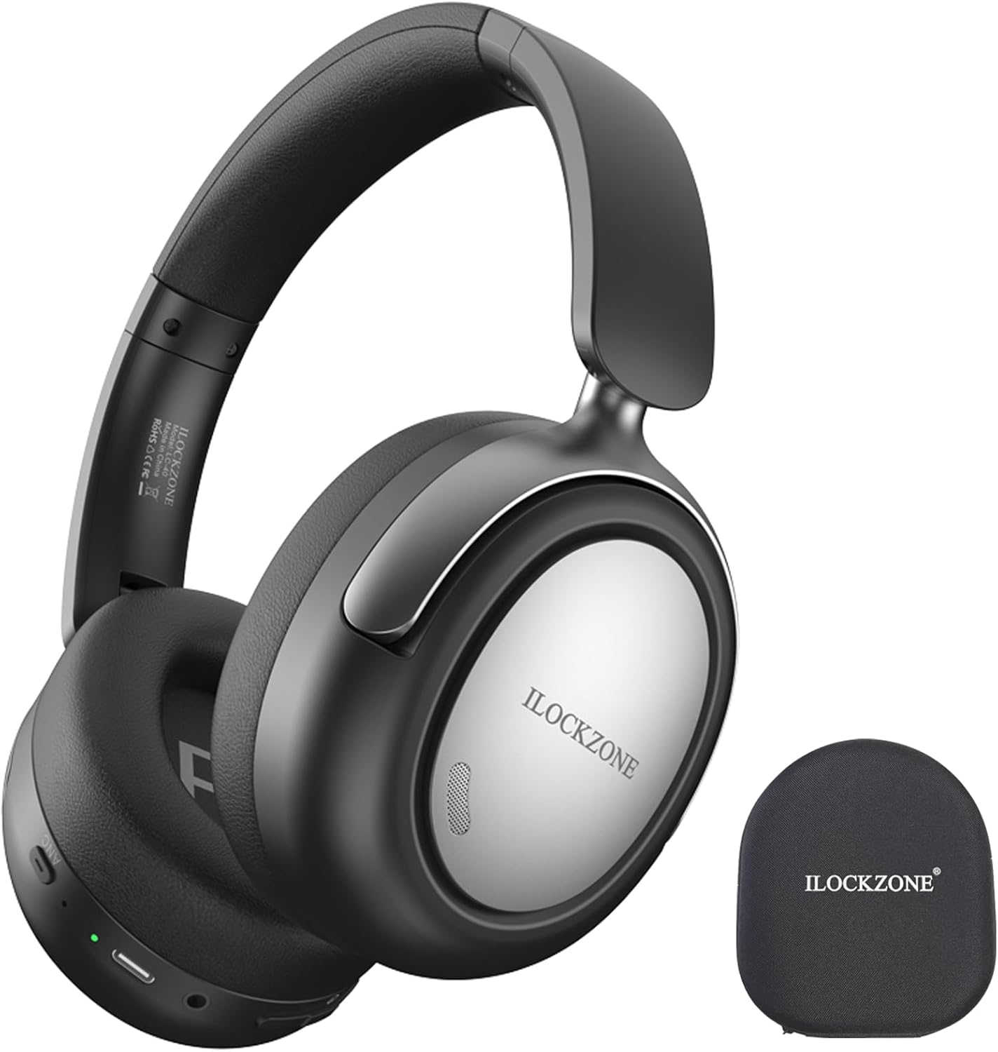 LC40 Hybrid Active Noise Cancelling Headphones Over Ear, Bluetooth Headphones with Mic, HiFi Audio Wireless Headset with 100H Playtime, TV/Gaming/Travel/Office/School