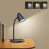 LED Desk Lamp for Home Office,3 Light Colors,Flexible Gooseneck Table Lamp,Dimmable Reading Light for Bedside Small Desk Lamp for College Dorm Room,Bedroom Desk Light,Black