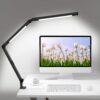 LED Desk Lamp with Clamp, Architect Desk Lamp with Dual Light and Adjustable Swing Arm, Clip-on Eye-Care 4 CCT Modes & 5 Brightness Levels Table Light Modern Computer Lighting for Home Office
