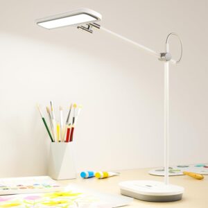 LED Desk Lamp with CRI 98, Advanced Eye-Caring Bright Desk Light for Crafting, Home Office & Kids Studying, Multi-Angle Adjustable, Dimmable Full Spectrum with Touch & Gesture Control