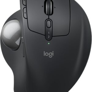 Logitech MX Ergo S Advanced Wireless Trackball Mouse, USB-C Rechargeable Wireless Ergonomic Mouse with Bluetooth and Encrypted Dongle, 6 Programmable Buttons, for PC/Mac - Graphite