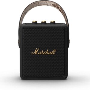 Marshall Stockwell II Portable Bluetooth Speaker, Black and Brass