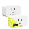 Minoston Matter Smart Plug, Compatible with Alexa, Google Home, Apple Home, SmartThings, Siri, Smart Outlet 15A Max, APP Remote Control, 2.4G Wi-Fi Only, Protect Privacy, 2 Pack