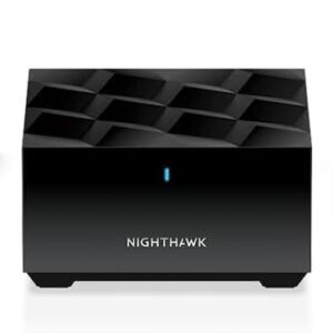 NETGEAR Nighthawk Tri-Band Whole Home Mesh WiFi 6 System (MK73S) – Router + 2 Satellite Extenders - 3Gbps Speed - Coverage up to 4,500 sq. ft., 25 Devices - Includes 1-Year Armor – AX3000 802.11ax