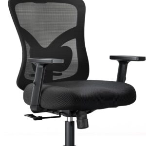 NOBLEWELL Ergonomic Office Chair with Padded Lumbar Support, 2D Headrest, Adjustable Armrests, Upgraded Contoured Seat Cushion, 130° Rocking Tilt, Computer Chair for Home Office, NWOC1-1