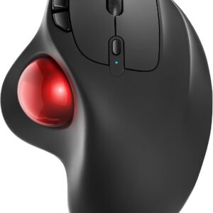 Nulea M501 Wireless Trackball Mouse, Rechargeable Ergonomic, Easy Thumb Control, Precise & Smooth Tracking, 3 Device Connection (Bluetooth or USB Receiver), Compatible for PC, Laptop, Mac, Windows.